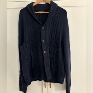 Banana Republic Navy Shawl Cable-Knit Cardigan, Men’s XL